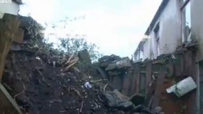 Rubble is up to the bedroom windows of some properties.