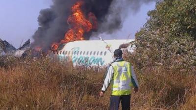 The aftermath of the plane crash