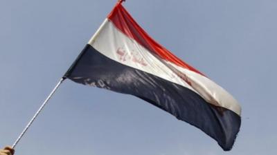 Egyptian flag held by a supporter of President Morsi