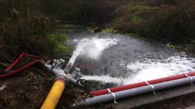 Flood water pumped from electricity substation in Reading