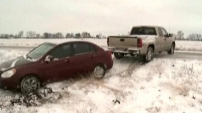 Car being towed