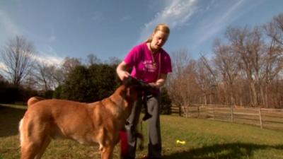 War veteran with her dog