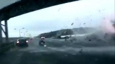 Impact of plane crash captured