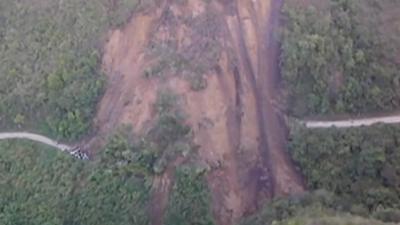 Scene of landslide