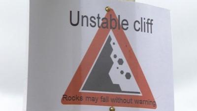 Landslip warning sign