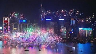 Fireworks in Hong Kong