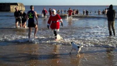 Dippers at Gorleston on New Year's Day