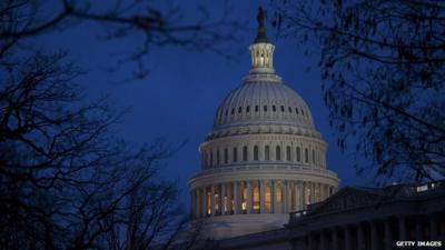 US Capitol Hill at night