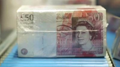 A packet of £50 notes