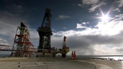 Workers on a rig