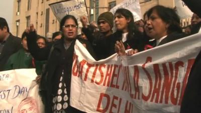 Protest in Delhi following gang-rape