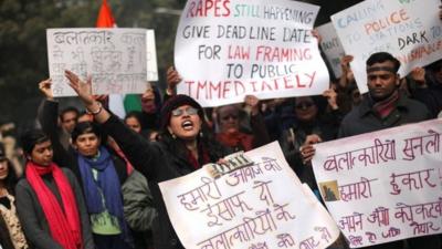 Anti-rape protest in Delhi on 3 Jan 2012