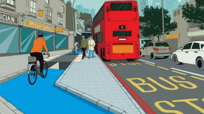 Artist impression of what the re-designed bus stops will look like