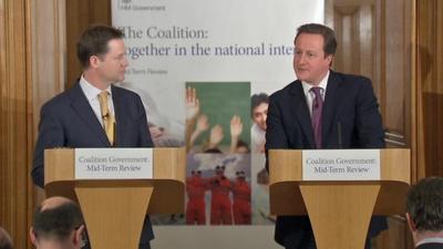 Nick Clegg, left, with David Cameron