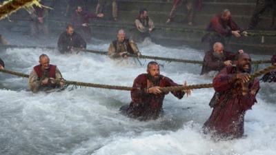 Hugh Jackman as Jean Valjean in a scene from Les Miserables