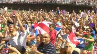 Crowds on Weymouth Beach