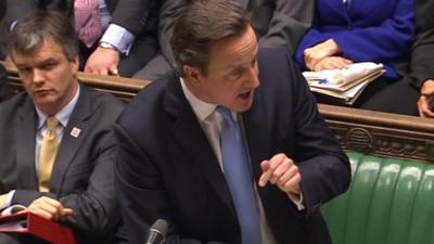 Prime Minister David Cameron at PMQs