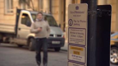 Parking sign in Westminster