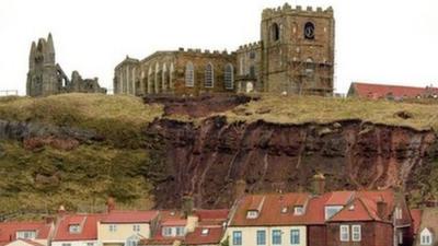 Landslip at St Mary's Church, Whitby