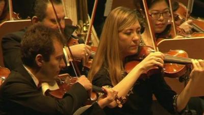 Woman playing violin