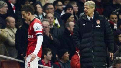 Laurent Koscielny and Arsene Wenger