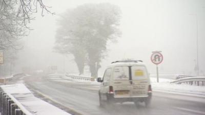 Snow near Scotch Corner in North Yorkshire