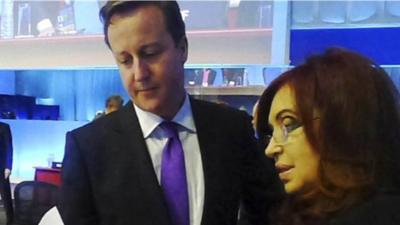 David Cameron and Cristina Fernandez de Kirchner