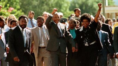 Nelson Mandela is released from prison