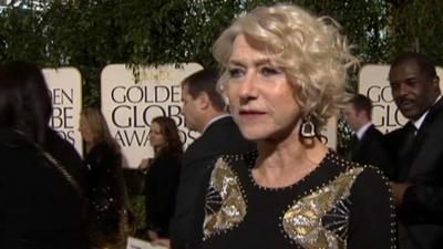 Dame Helen Mirren at the Golden Globes