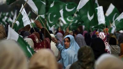 Supporters of Tahirul Qadri