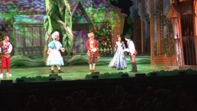 The performance of Jack and the Beanstalk at Southampton's Mayflower Theatre