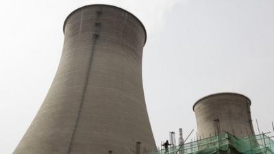 Water-cooling towers at a coal-fired power plant in Beijing