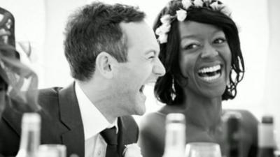 Wedding photo of Ben Brooks-Dutton and his wife Desreen