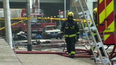 Fireman at scene of helicopter crash