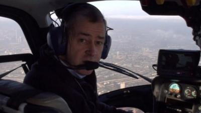 Jeremy Cooke in BBC helicopter