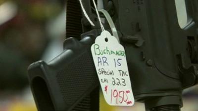 Assault rifle on sale at gun show
