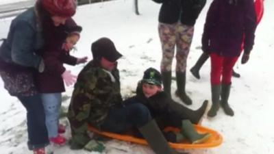 Children enjoying the snow