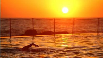 Sunrise swimmers take to Bronte Pool in Bronte Beach