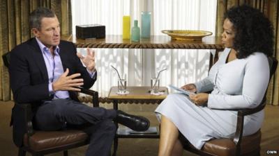 Lance Armstrong speaks to Oprah Winfrey