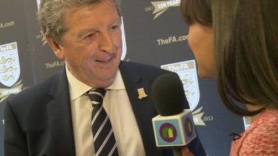 Roy Hodgson speaking to Newsround
