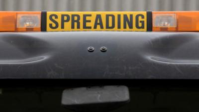 Detail on a gritting lorry