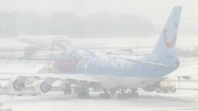 A stranded plane at Paris Orly Airport