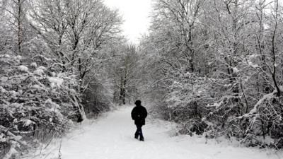 Snow in north east England