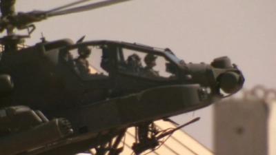 Prince Harry in his Apache attack helicopter