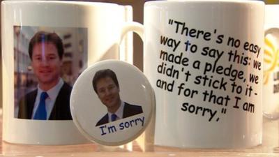 Lib Dem cups and badge