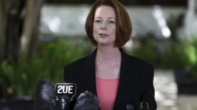 The prime minister of Australia Julia Gillard