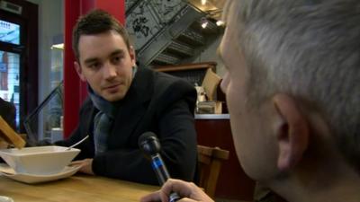 Man sitting in a cafe