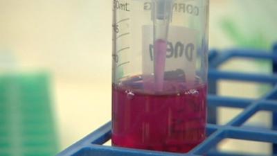 Pink liquid in test tube