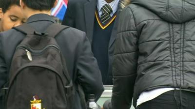 School children in uniform