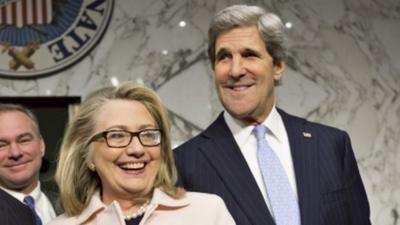 Hillary Clinton and John Kerry